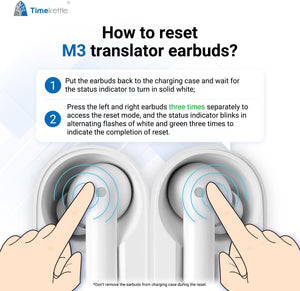 Auriculares Timekettle Traductores para 40 idiomas y 13 paquetes de traducción sin conexión.